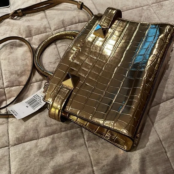 MICHAEL Kors Gold Leather Alligator Handbag or Crossbody NWTS